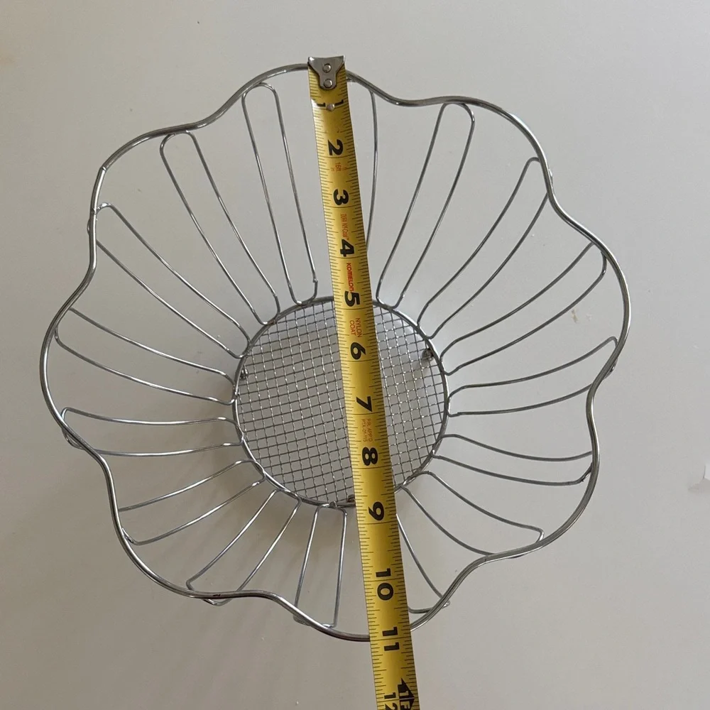 Silver Wire Flower Fruit Basket